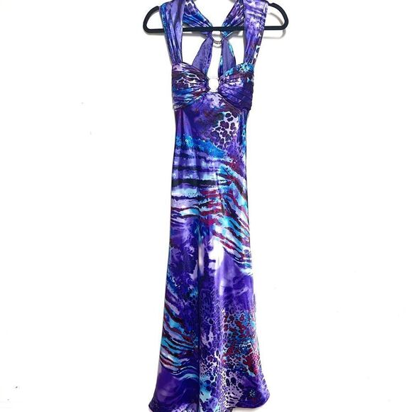 NWOT Blondie Nites Purple Animal Print Long Prom Gown
SIZE 3 - Picture 3 of 7